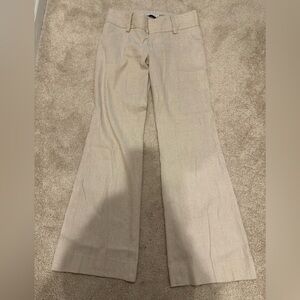 Alice & Olivia Taupe/Gold Linen blend trouser pants 8
